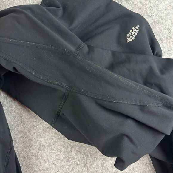 Free People FP Movement Shanti Straight Leg Pants Womens M Black Crossover Waist - Picture 9 of 15